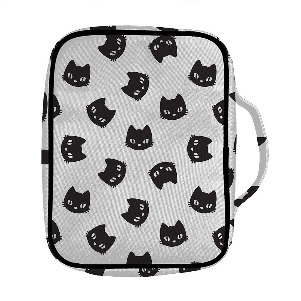 Black And White Cat Pattern Print Front Pocket Bible Bag