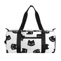 Black And White Cat Pattern Print Gym Bag