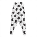Black And White Cat Pattern Print Hammer Pants
