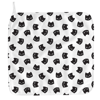 Black And White Cat Pattern Print Hand Towel