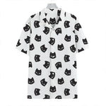 Black And White Cat Pattern Print Hawaiian Shirt