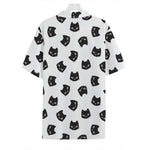 Black And White Cat Pattern Print Hawaiian Shirt