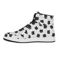 Black And White Cat Pattern Print High Top Leather Sneakers