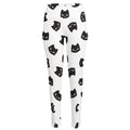 Black And White Cat Pattern Print High-Waisted Pocket Leggings