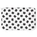 Black And White Cat Pattern Print Indoor Door Mat