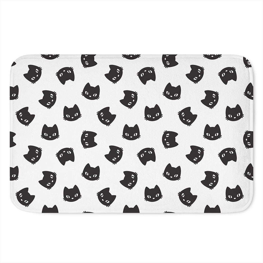 Black And White Cat Pattern Print Indoor Door Mat