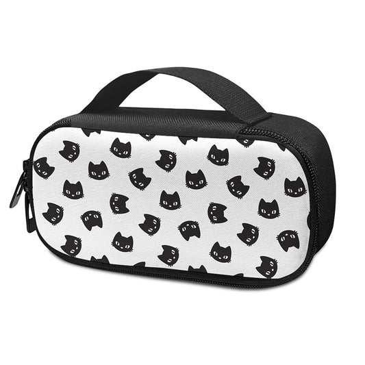 Black And White Cat Pattern Print Insulin Cooler Travel Case
