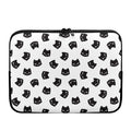 Black And White Cat Pattern Print Laptop Sleeve