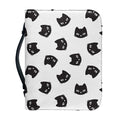 Black And White Cat Pattern Print Leather Bible Cover