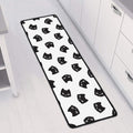 Black And White Cat Pattern Print Long Kitchen Mat