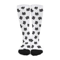 Black And White Cat Pattern Print Long Socks