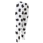 Black And White Cat Pattern Print Men's Compression Pants