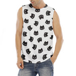 Black And White Cat Pattern Print Men's Fitness Tank Top
