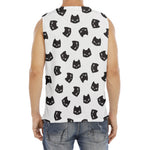 Black And White Cat Pattern Print Men's Fitness Tank Top