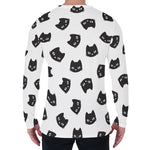 Black And White Cat Pattern Print Men's Long Sleeve T-Shirt