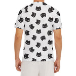 Black And White Cat Pattern Print Men's Short Sleeve Rash Guard