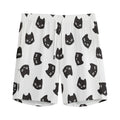 Black And White Cat Pattern Print Men's Athletic Shorts