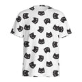 Black And White Cat Pattern Print Men's Athletic T-Shirt