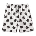 Black And White Cat Pattern Print Men's Swim Trunks