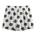 Black And White Cat Pattern Print Mesh Shorts