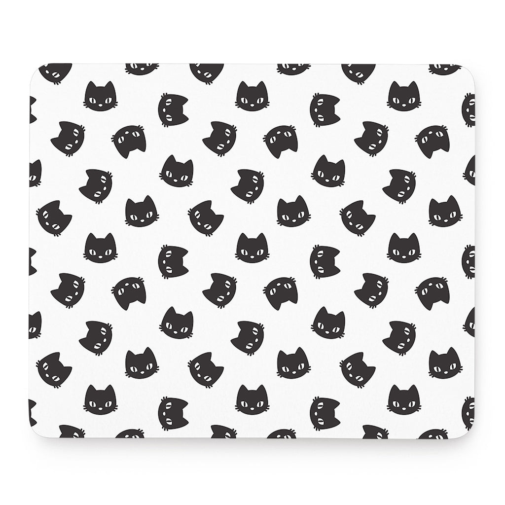 Black And White Cat Pattern Print Mouse Pad