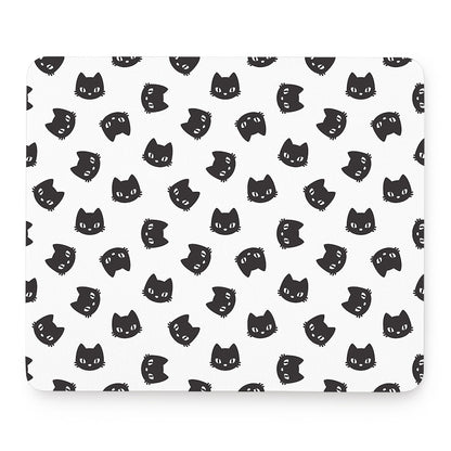 Black And White Cat Pattern Print Mouse Pad
