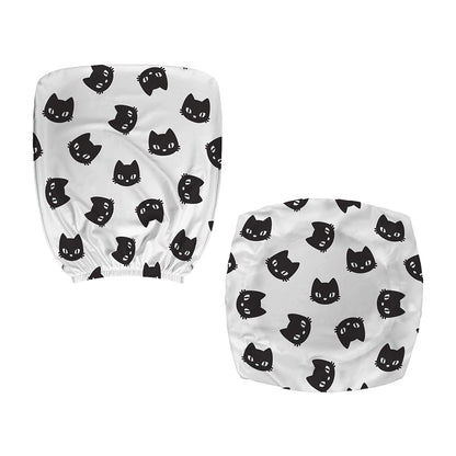 Black And White Cat Pattern Print Office Chair Cover