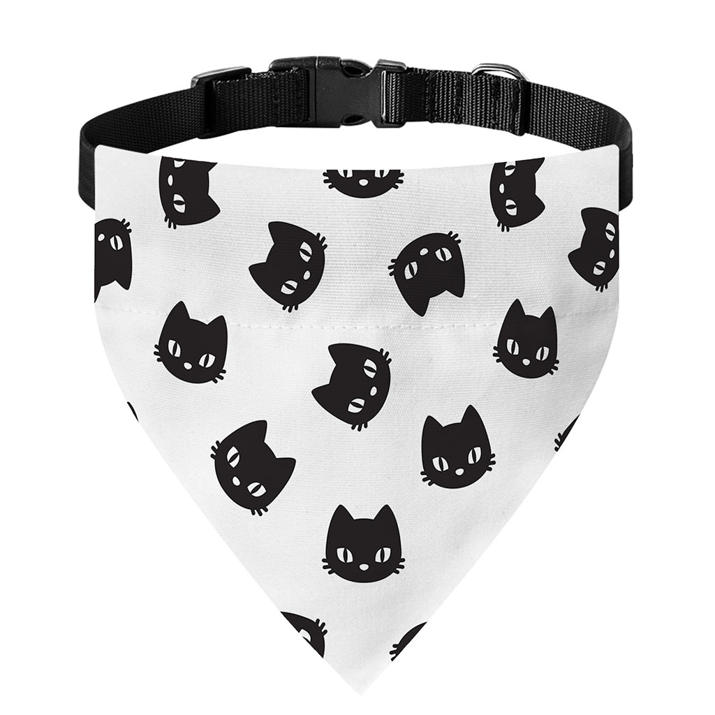 Black And White Cat Pattern Print Over The Collar Dog Bandana