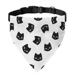 Black And White Cat Pattern Print Over The Collar Dog Bandana