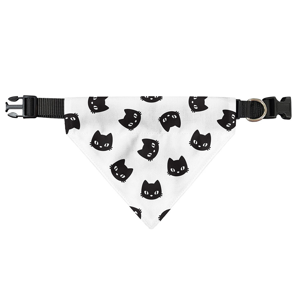 Black And White Cat Pattern Print Over The Collar Dog Bandana