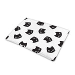 Black And White Cat Pattern Print Pet Cooling Mat Cover