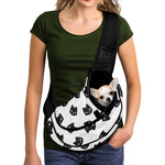 Black And White Cat Pattern Print Pet Sling Carrier