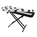 Black And White Cat Pattern Print Piano Keyboard Cover