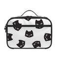 Black And White Cat Pattern Print Portable Lunch Bag