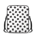 Black And White Cat Pattern Print Rectangular Crossbody Bag