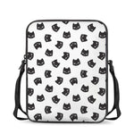 Black And White Cat Pattern Print Rectangular Crossbody Bag