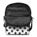 Black And White Cat Pattern Print Rectangular Crossbody Bag