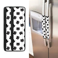 Black And White Cat Pattern Print Refrigerator Handle Covers