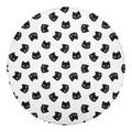Black And White Cat Pattern Print Round Blanket