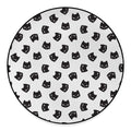 Black And White Cat Pattern Print Round Floor Mat