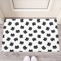Black And White Cat Pattern Print Rubber Doormat