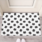 Black And White Cat Pattern Print Rubber Doormat