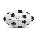 Black And White Cat Pattern Print Rugby Ball