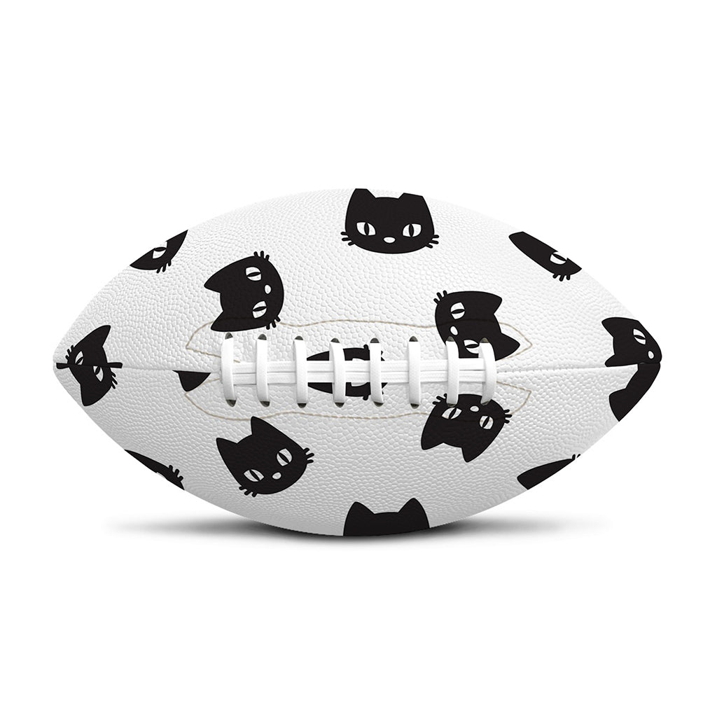 Black And White Cat Pattern Print Rugby Ball