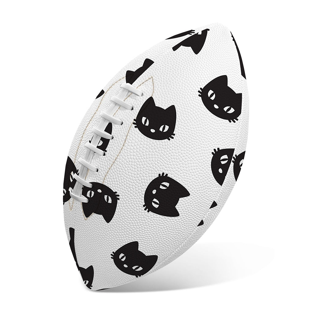 Black And White Cat Pattern Print Rugby Ball