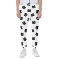 Black And White Cat Pattern Print Joggers