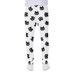 Black And White Cat Pattern Print Scuba Joggers