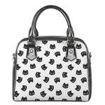 Black And White Cat Pattern Print Shoulder Handbag