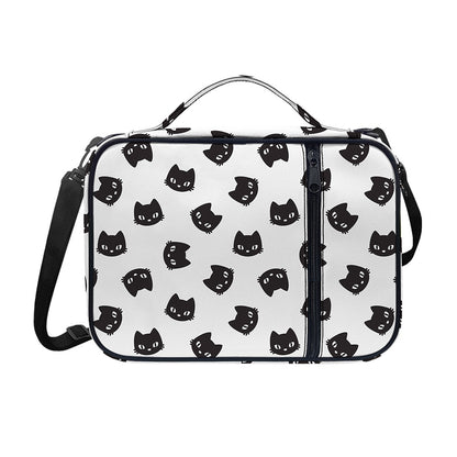 Black And White Cat Pattern Print Shoulder Strap Bible Bag