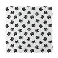 Black And White Cat Pattern Print Silk Bandana